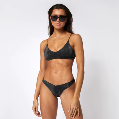 Mystic | Bruna Bikini Top | Black / Glitter | 2023 | Buy Wake UK 3