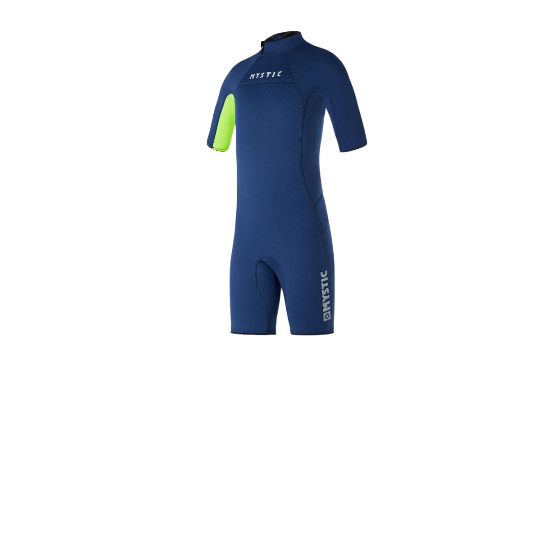 Mystic - Star 3/2mm Shorty Back Zip Junior - Navy/Lime - 2025