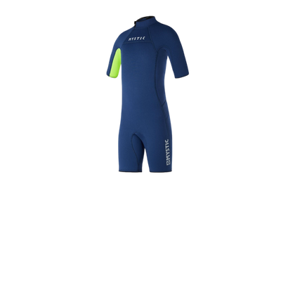 Mystic - Star 3/2mm Shorty Back Zip Junior - Navy/Lime - 2025