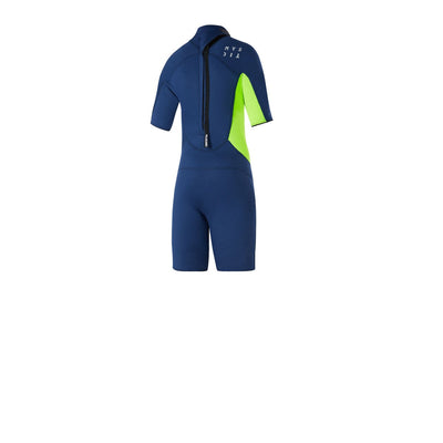 Mystic - Star 3/2mm Shorty Back Zip Junior - Navy/Lime - 2025