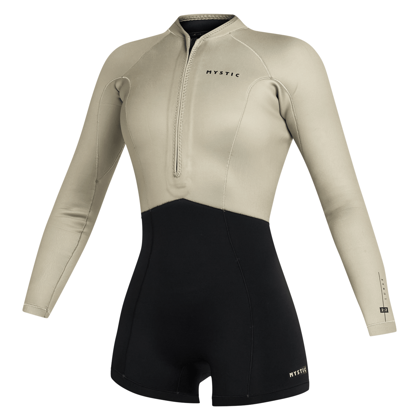 Mystic - Lunar Longarm Shorty 2/2mm Fzip Women - Dirty White - 2025