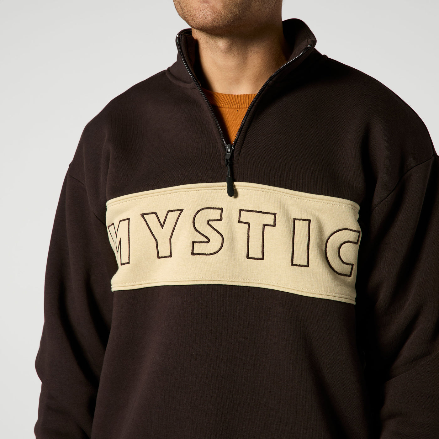 Mystic - Slate Half Zip Sweat - Dark Brown - 2026