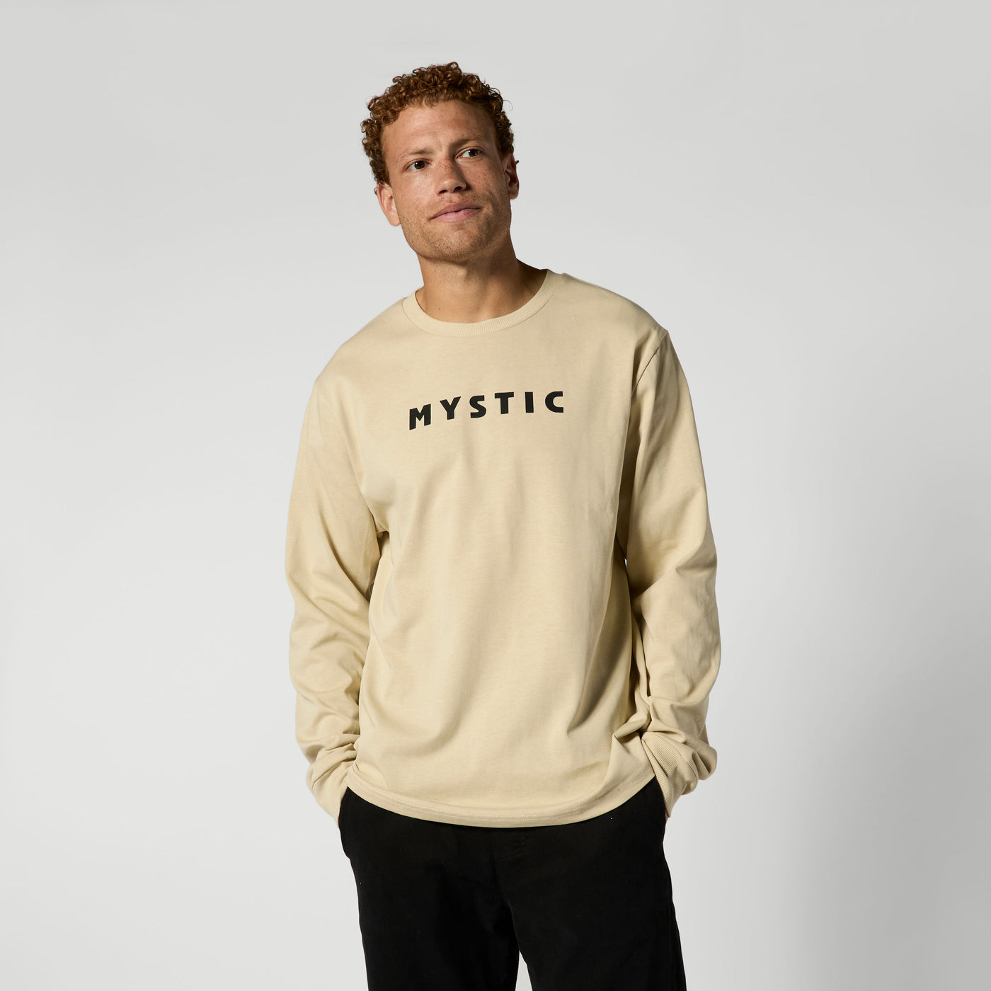 Mystic - Brand L/S Tee - Pale Khaki - 2026