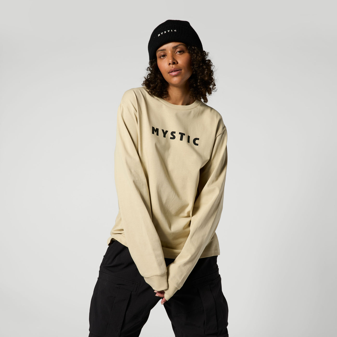 Mystic - Brand L/S Tee - Pale Khaki - 2026