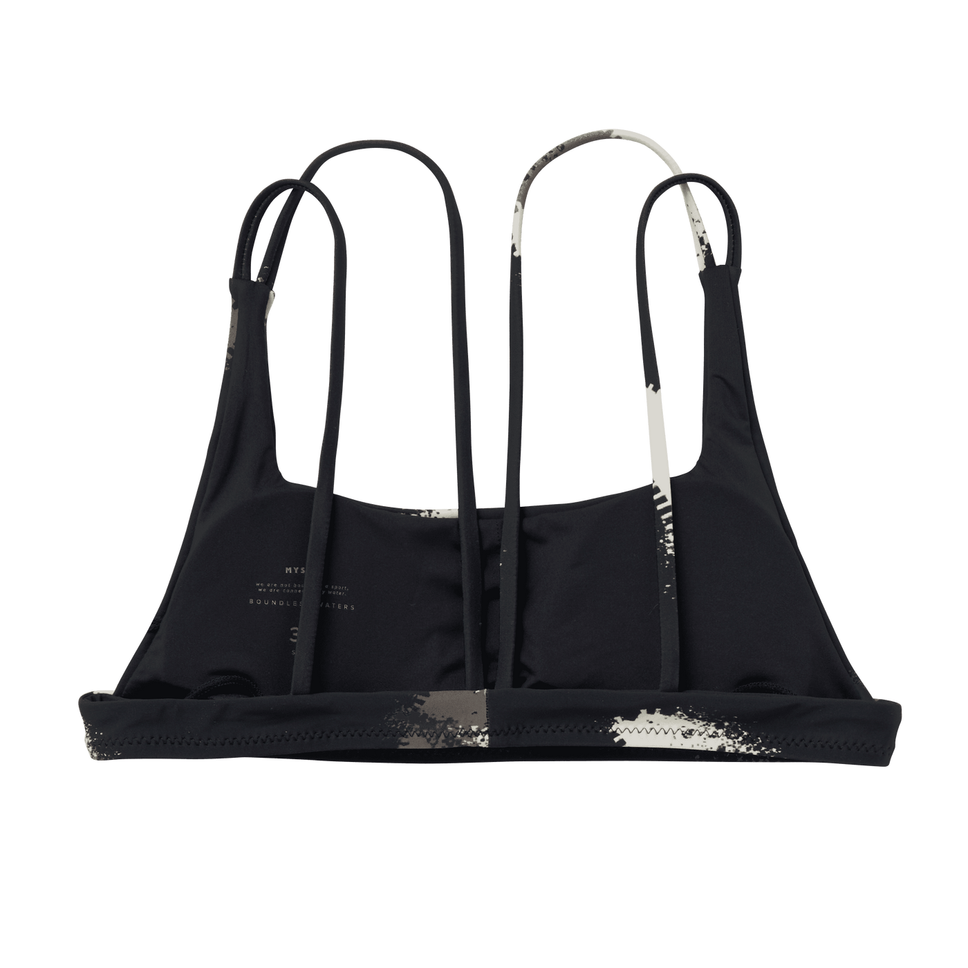 Mystic - Bodil Strappy Bikini Top - Black Allover - 2025