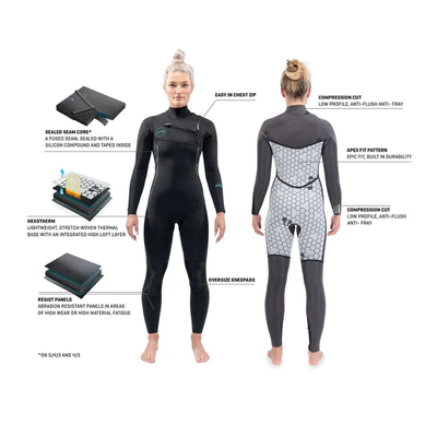 Dakine - Womens Mission 4/3mm Fullsuit Chest-Zip - Black